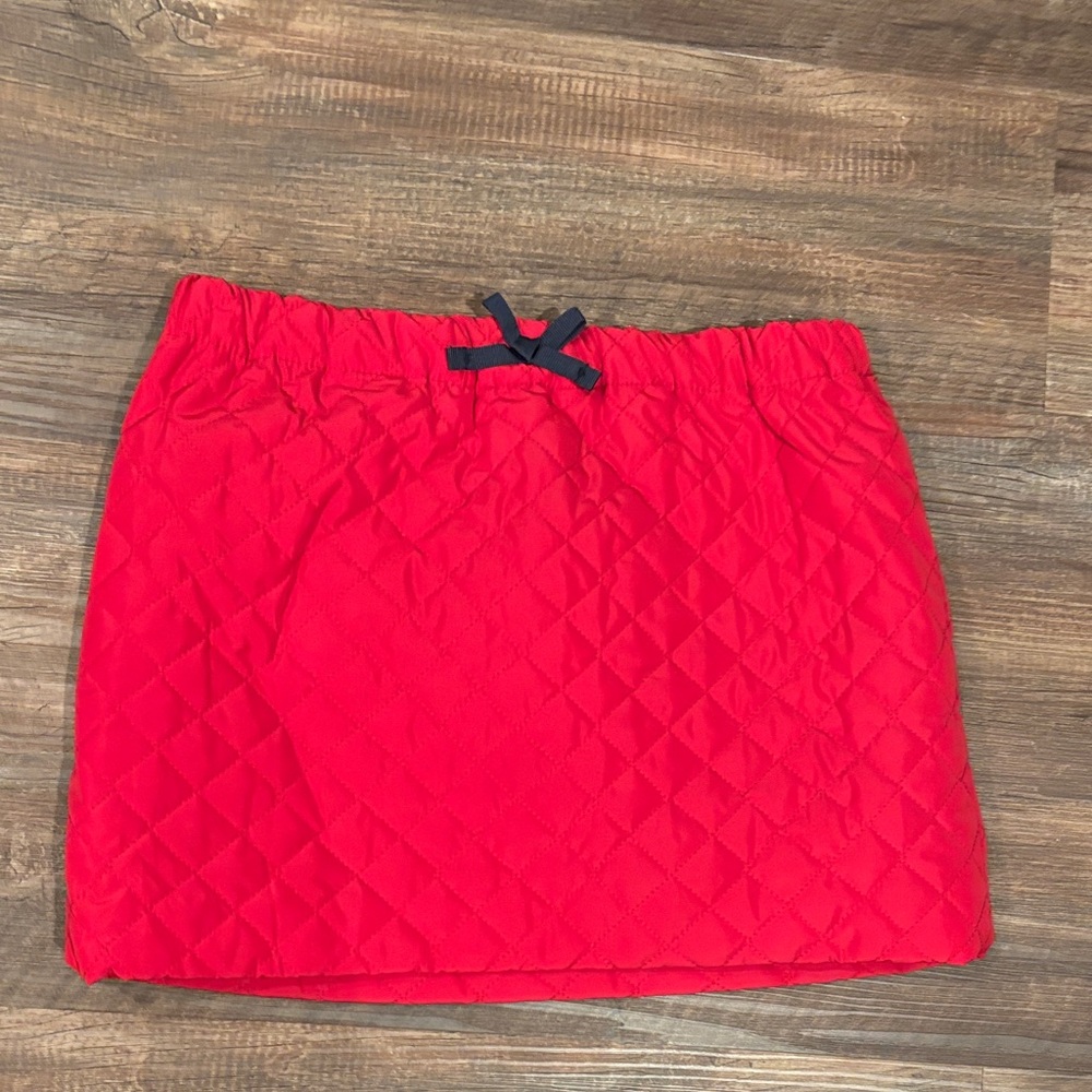 Nordstroms Girls Red Quilted/puffer Skirt with Bow Accent L 10/12